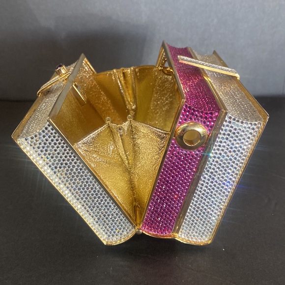 Vntg Y2K 2000’s Judith Leiber Swarovski Crystal book stack / books minaudière - Picture 13 of 14